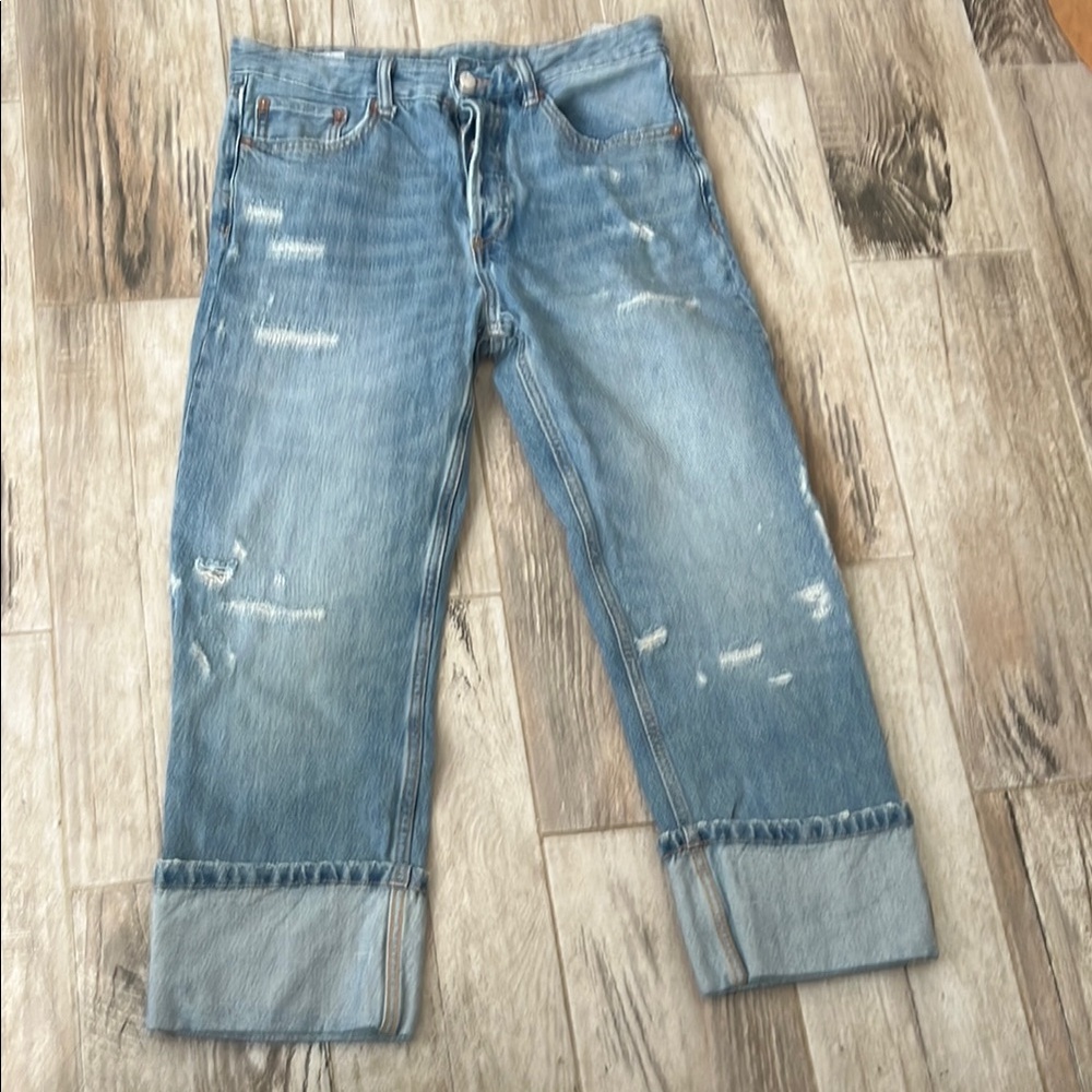 Womans Light Blue Distressed Jeans 
Worn once and in perfect condition